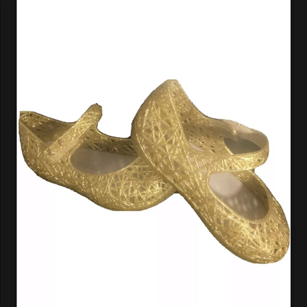 Mini Melissa Glitter GOLD Mary Jane Jellies Size5